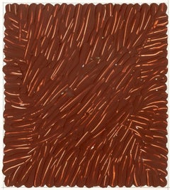 Abstract Expressionist Square Composition, Oil on Wood Panel