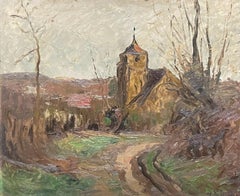 ORIGINAL 1930
S FRENCH IMPRESSIONIST RURAL LANDSCAPE FRAMED OIL - AUTUMN COLORS