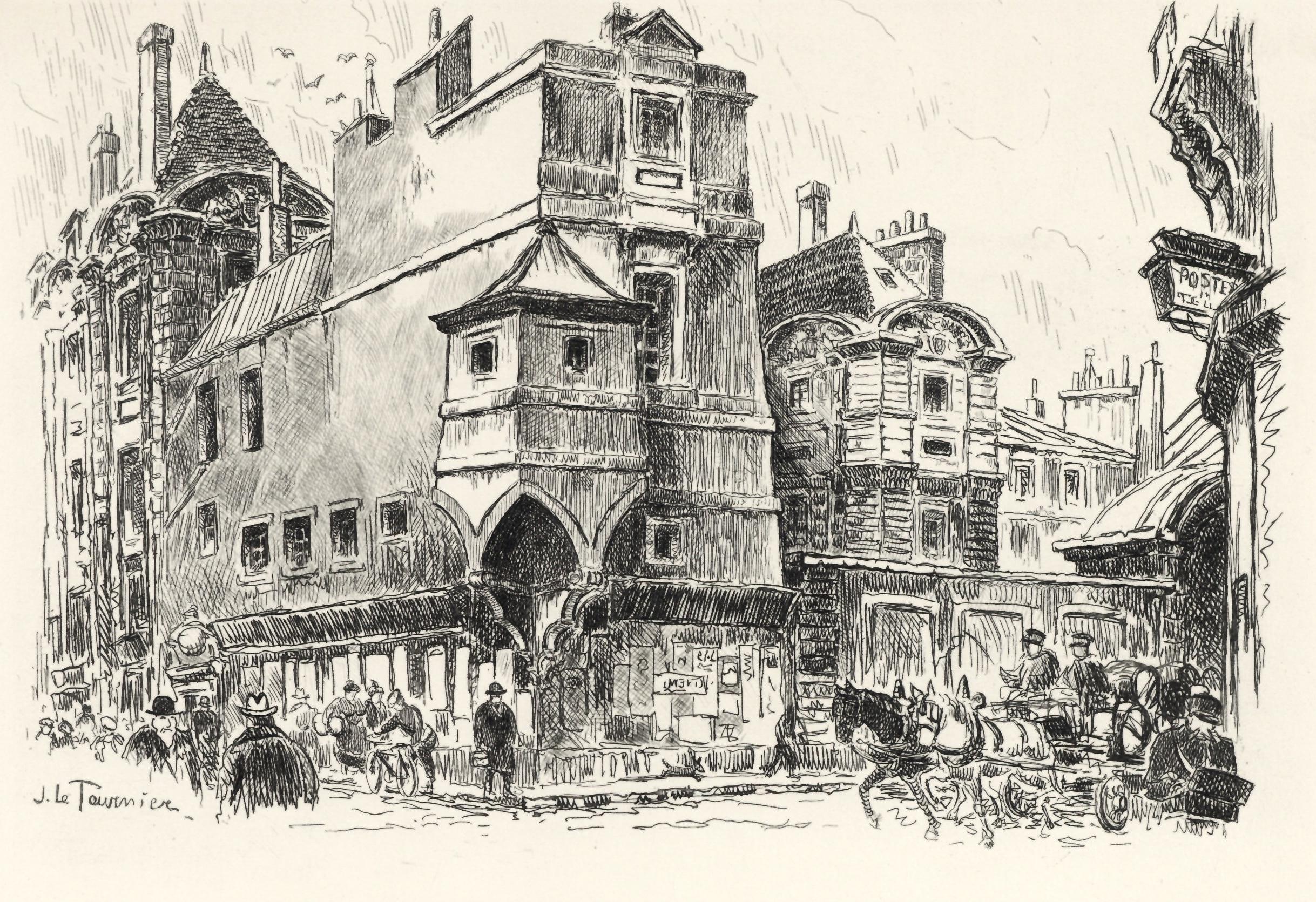 "Le Marais" Original-Radierung – Print von Joseph Le Tournier