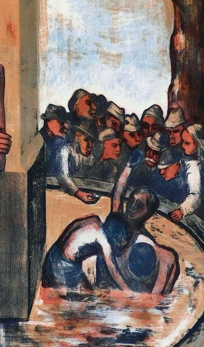 Joseph Leboit New York WPA Artist - Farblithographie, um 1930. 