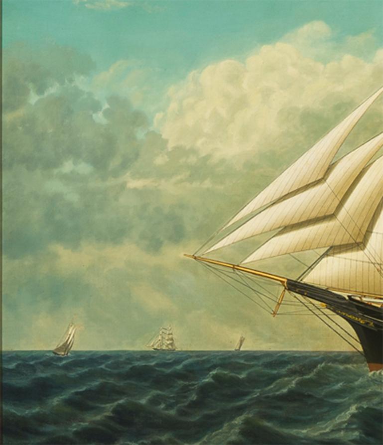 Portrait of the Ship Excelsior - Painting by Joseph Lee
