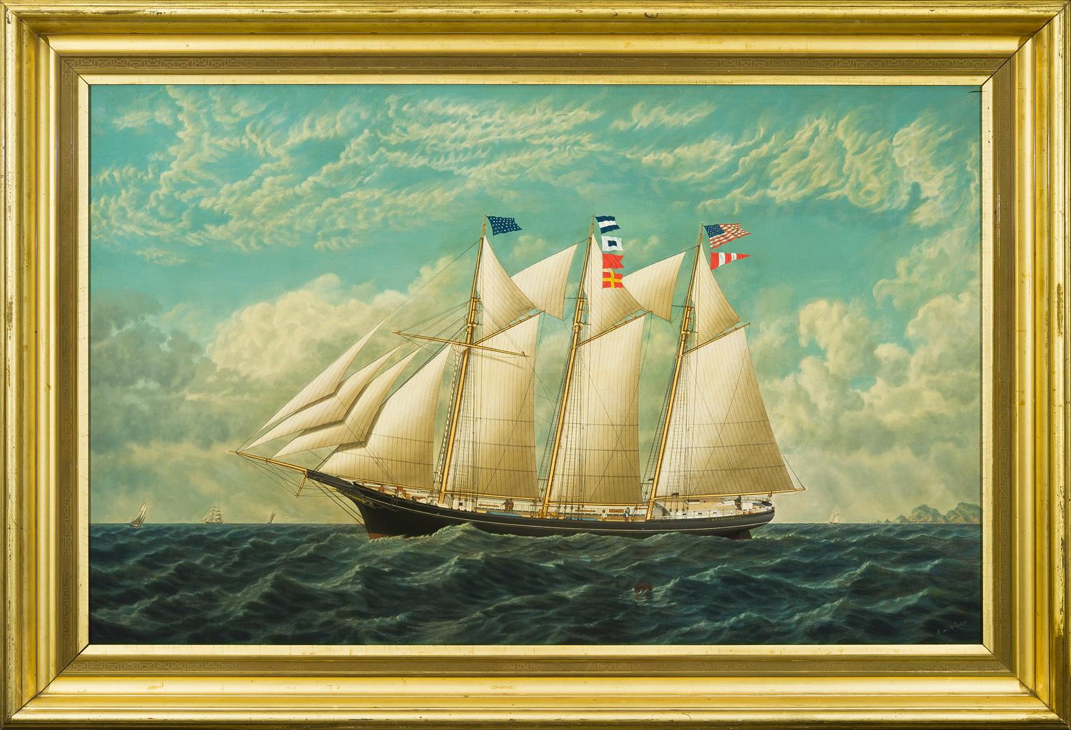 Joseph Lee Landscape Painting - Portrait of the Ship Excelsior