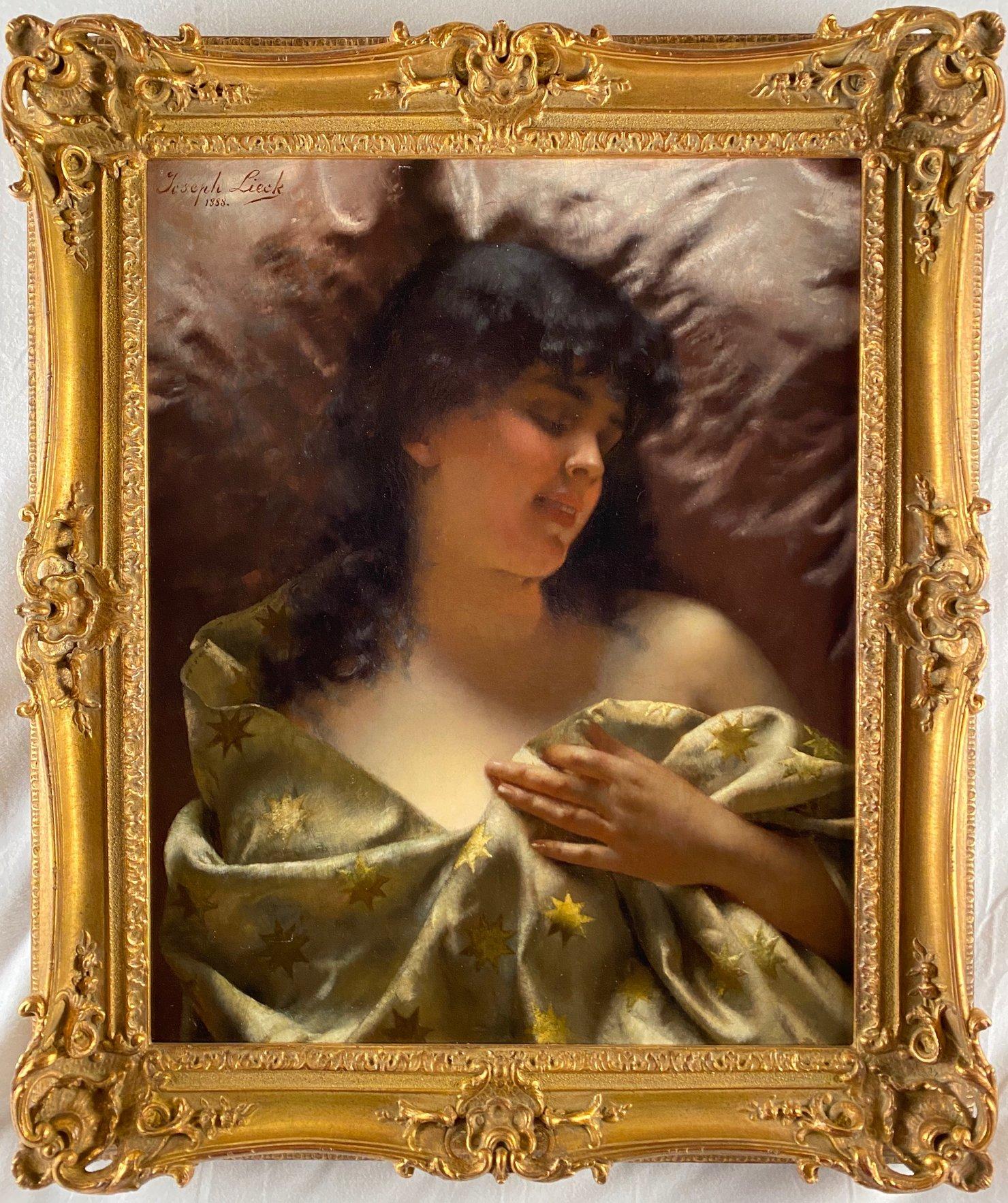 SLEEPING BEAUTY (1888) BY JOSEPH LIECK - Painting by Joseph Lieck