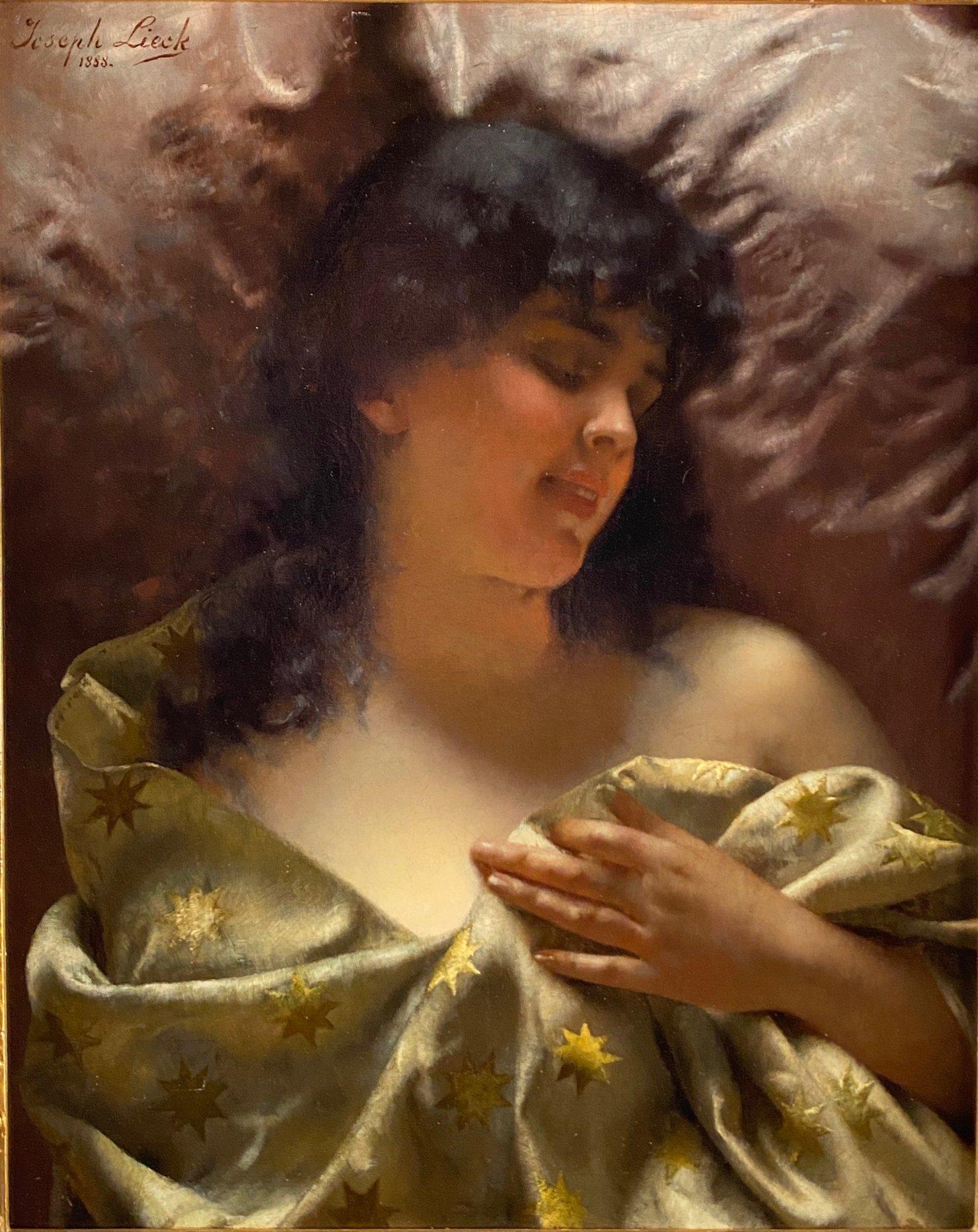 Joseph Lieck Nude Painting - SLEEPING BEAUTY (1888) BY JOSEPH LIECK