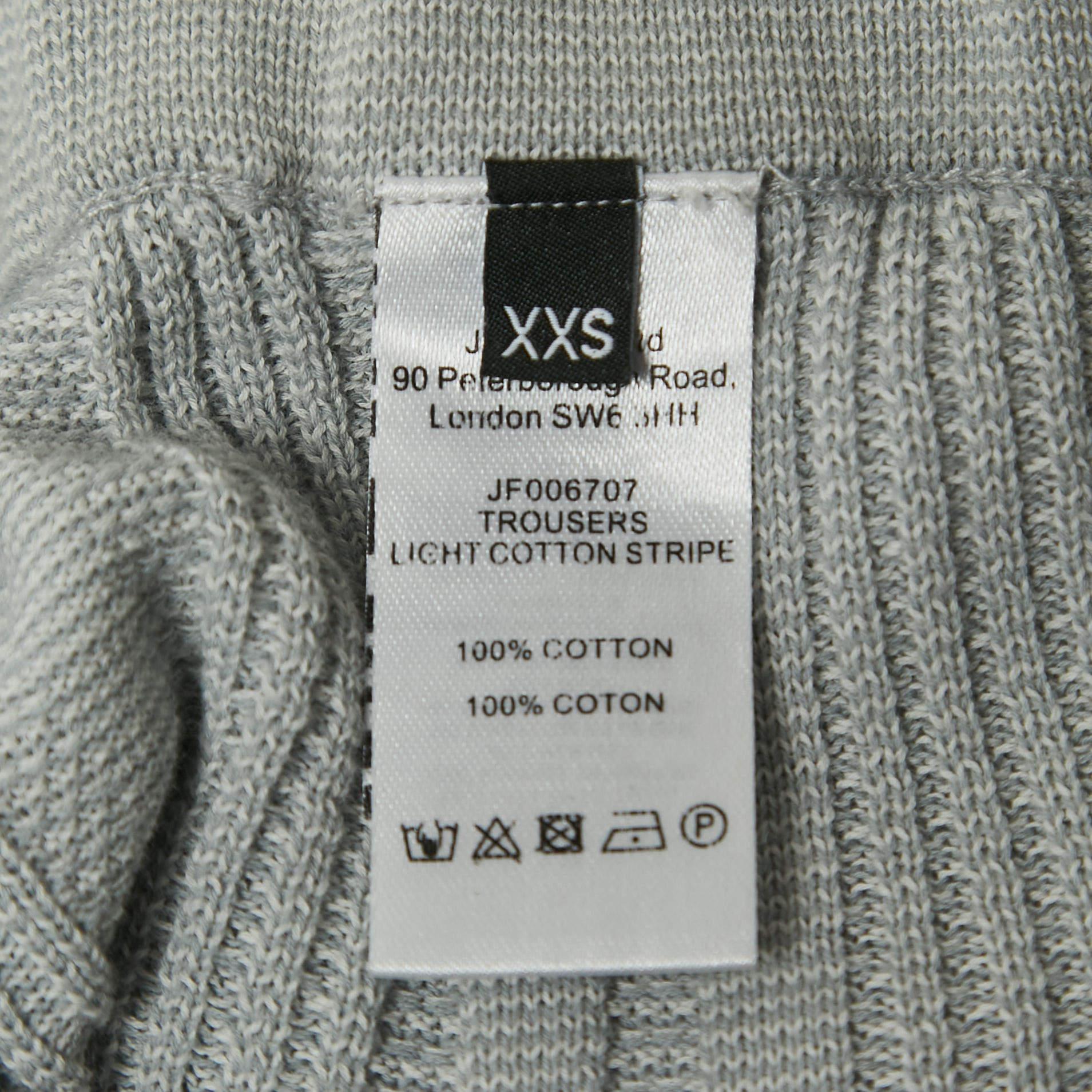 Women's Joseph Light Blue Striped Cotton Knit Flared Pants XXS For Sale