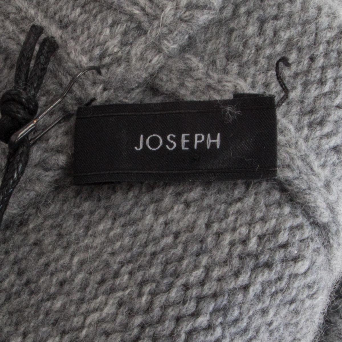 Women's JOSEPH light grey cashmere TIE-WAIST Short Sleeve Sweater M