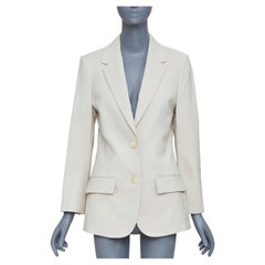 JOSEPH light grey virgin wool blend notched lapel two button blazer FR34 XS