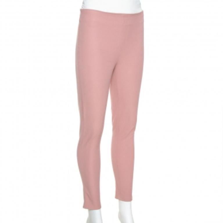 Joseph Light Pink Stretch Gabardine New Tony Cropped Trousers S In Good Condition For Sale In Dubai, Al Qouz 2