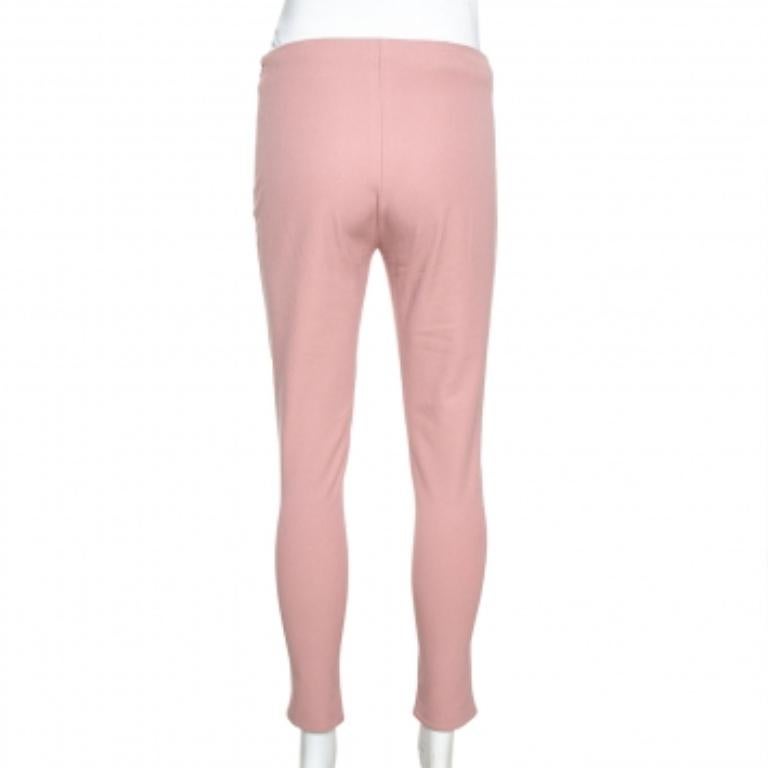 Women's Joseph Light Pink Stretch Gabardine New Tony Cropped Trousers S For Sale