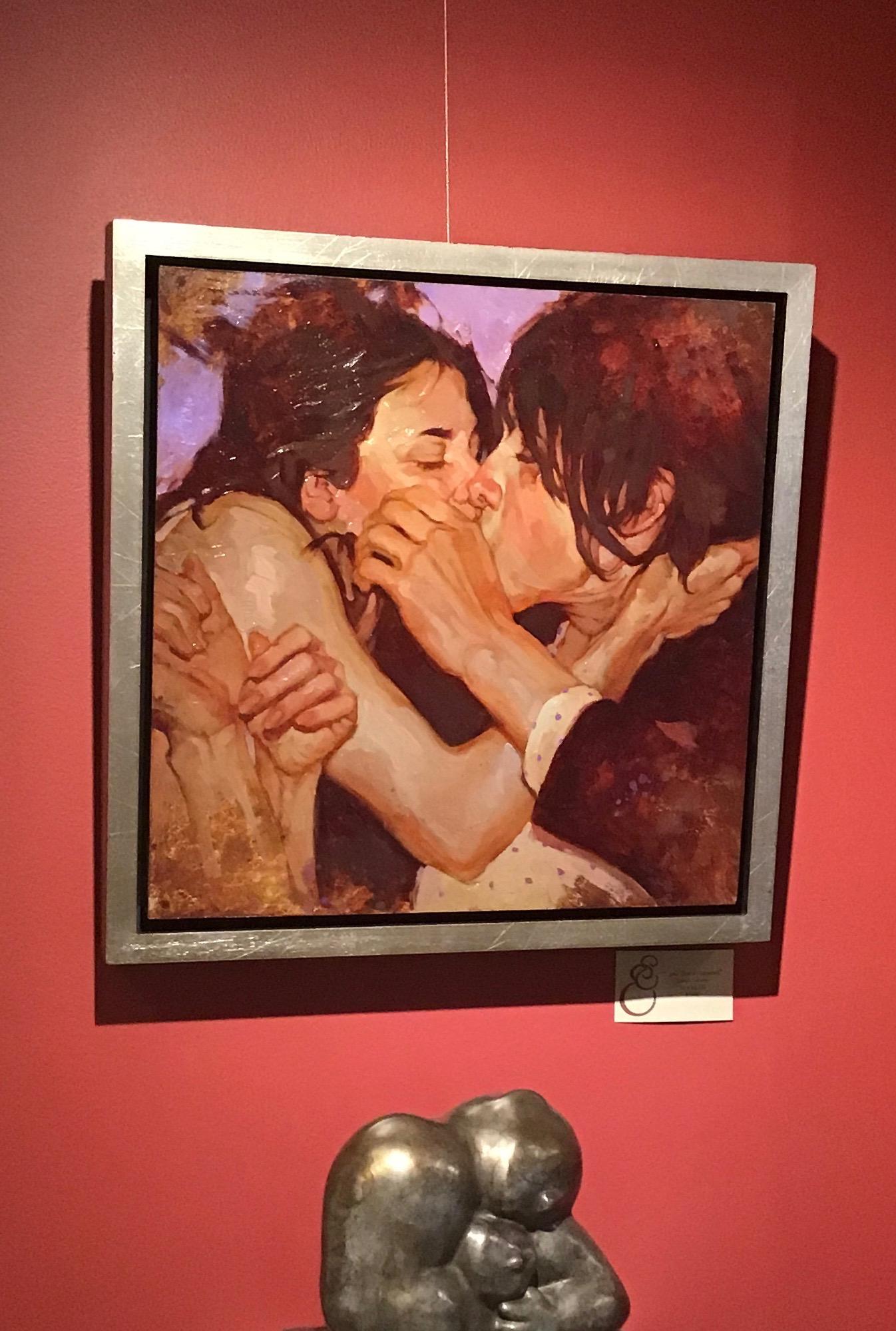 passionate kiss painting