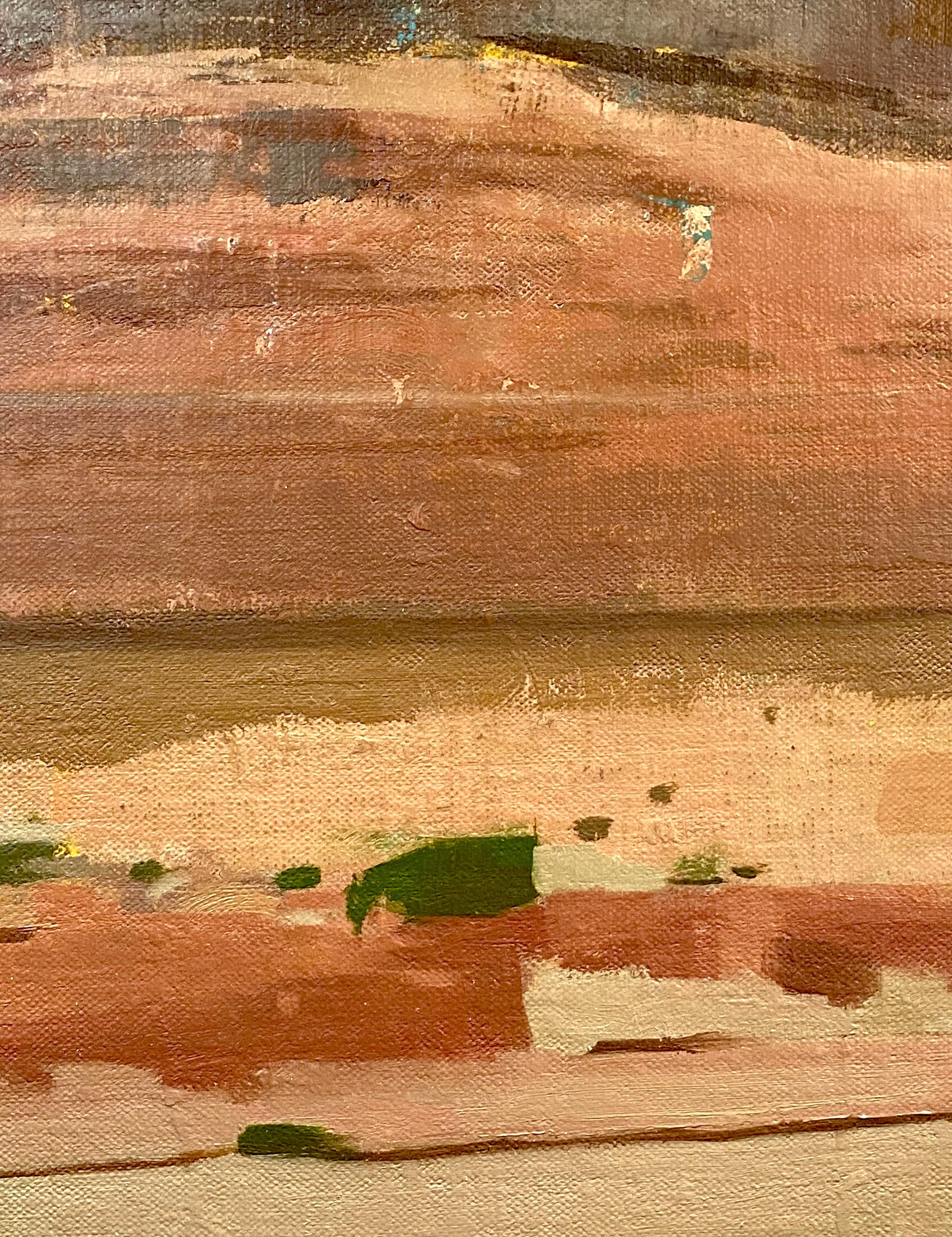 Drive West - Beige Abstract Painting by Joseph Lozano