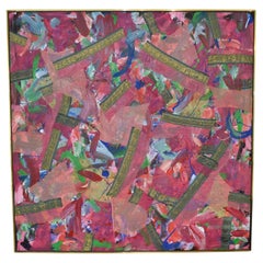 Used Joseph M. Glasco Oil and Collage on Canvas, #34, Dated 1985