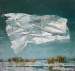 "A Message From Home No. 4" Abstrakte Landschaft Öl auf Leinwand Gemälde