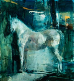Abstraktes Pferdeporträt, Öl auf Leinwand, Gemälde „Equus No. 10“