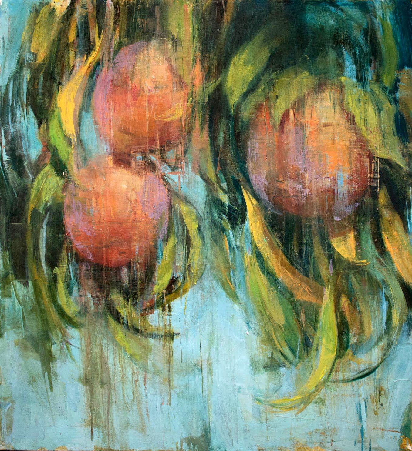 Joseph Adolphe Figurative Painting - Mellow Peaches, Contemporary Style painting