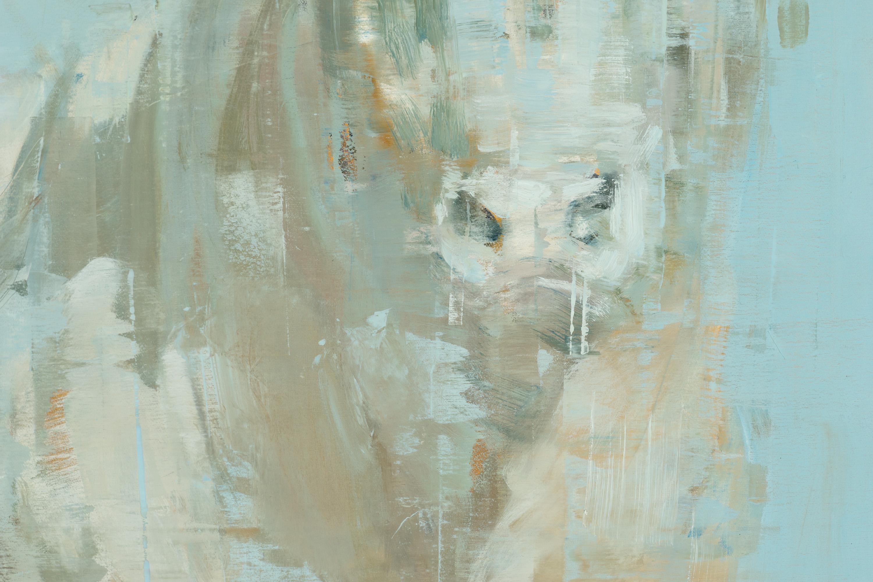 « Toro Blanco n° 2 », portrait abstrait de taureau, peinture à l'huile sur toile - Painting de Joseph Adolphe
