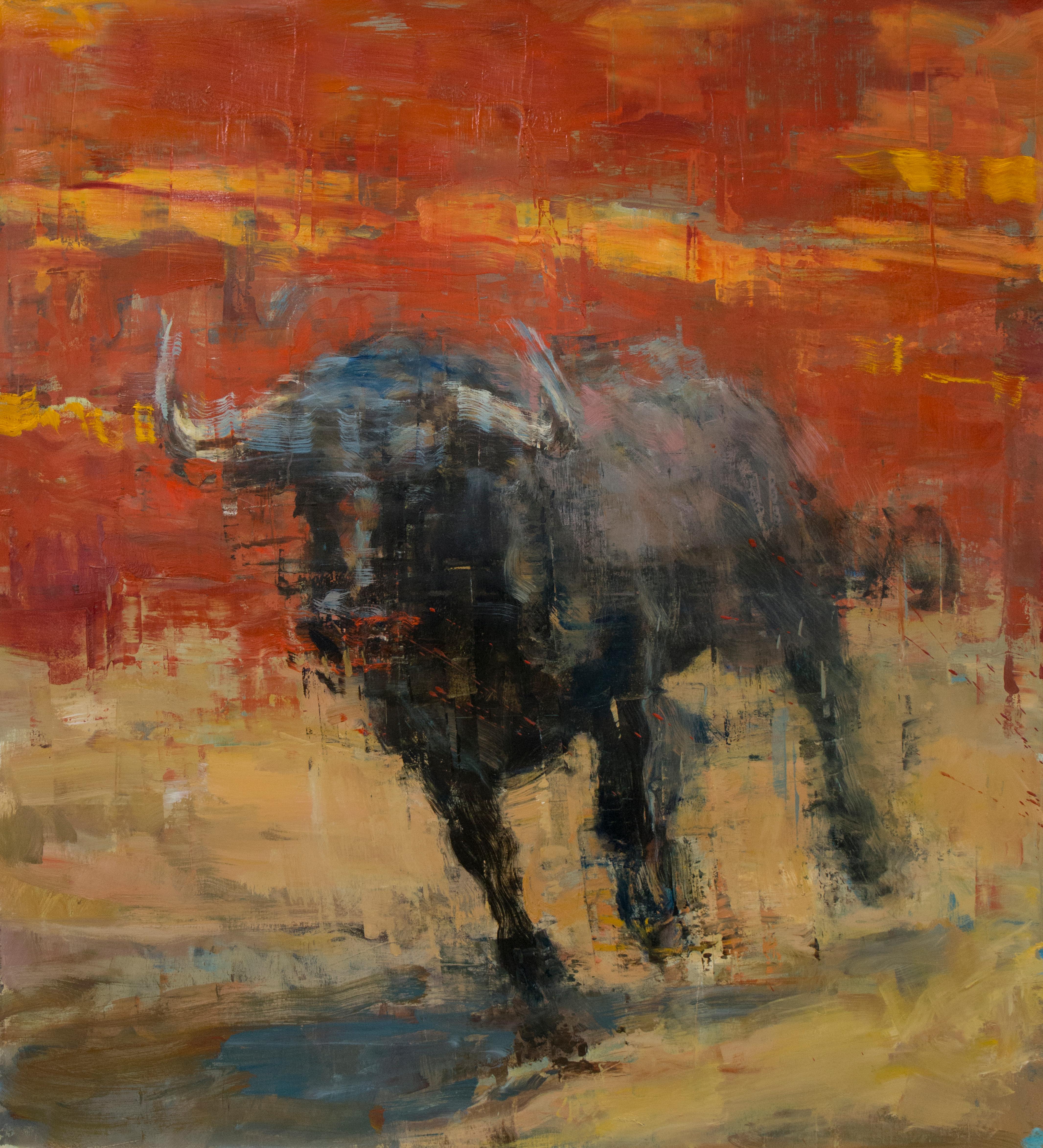 Joseph Adolphe Animal Painting - Toro Bravo no. 33