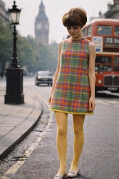 Joseph Magnin 1960s Vintage Tartan Plaid Mini Dress, Wolle, XS Größe