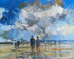A blustery day at the sea, Painting, Oil on Canvas