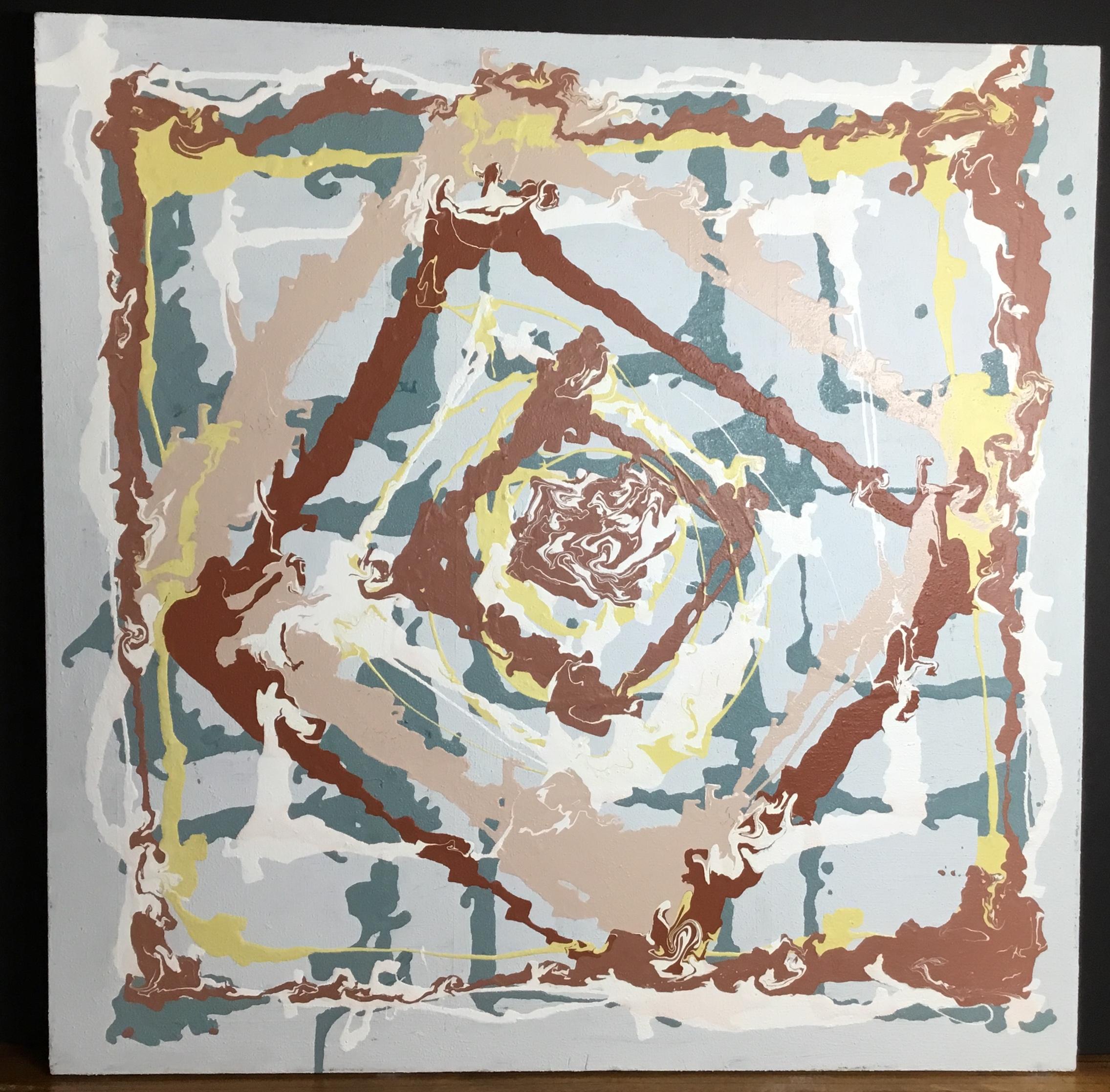 Américain Peinture abstraite technique mixte abstraite de la plage de Delray de Joseph Malekan en vente