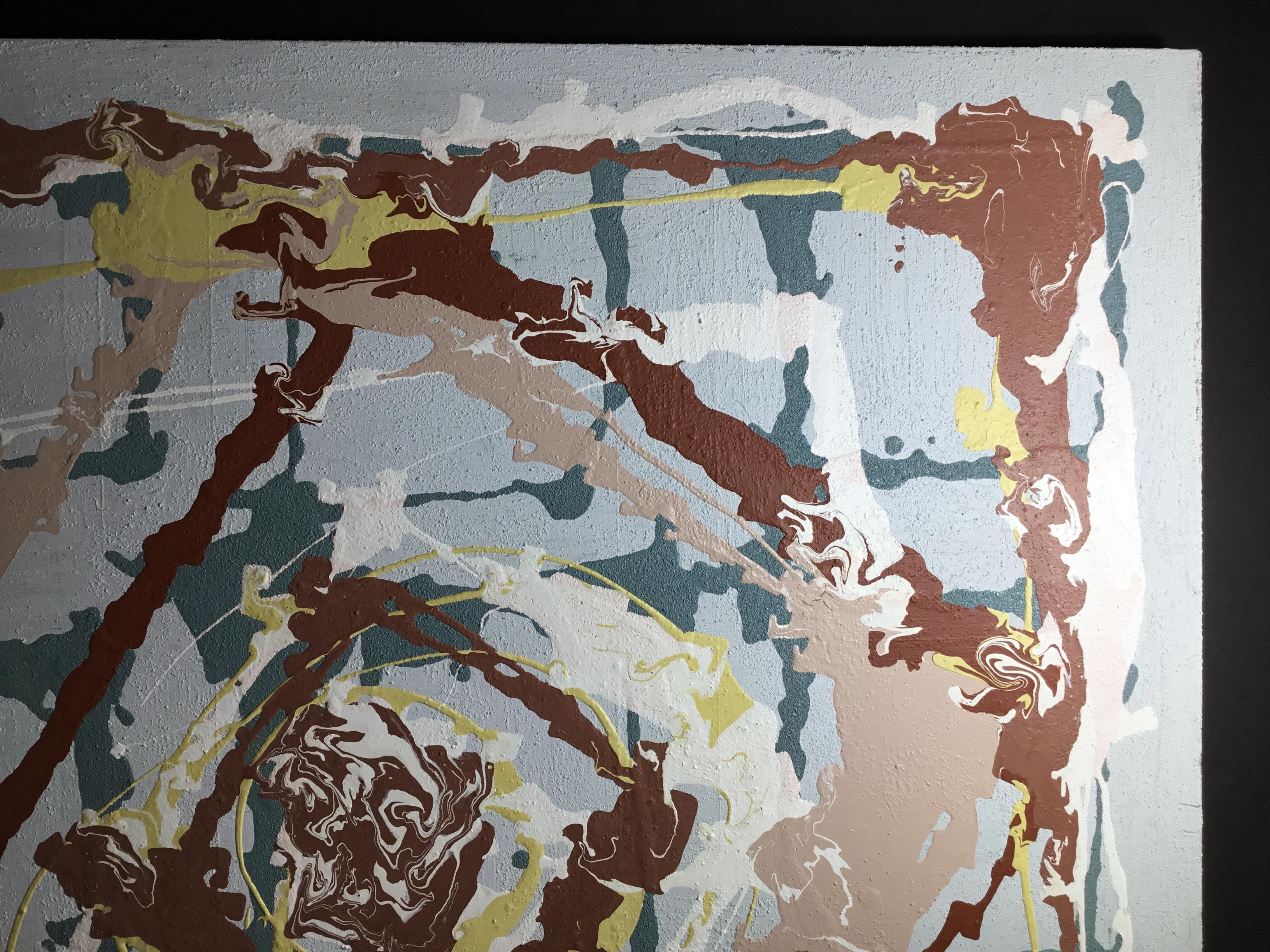 Abstraktes Gemälde in Mischtechnik, Joseph Malekan Delray Beach (Leinwand) im Angebot
