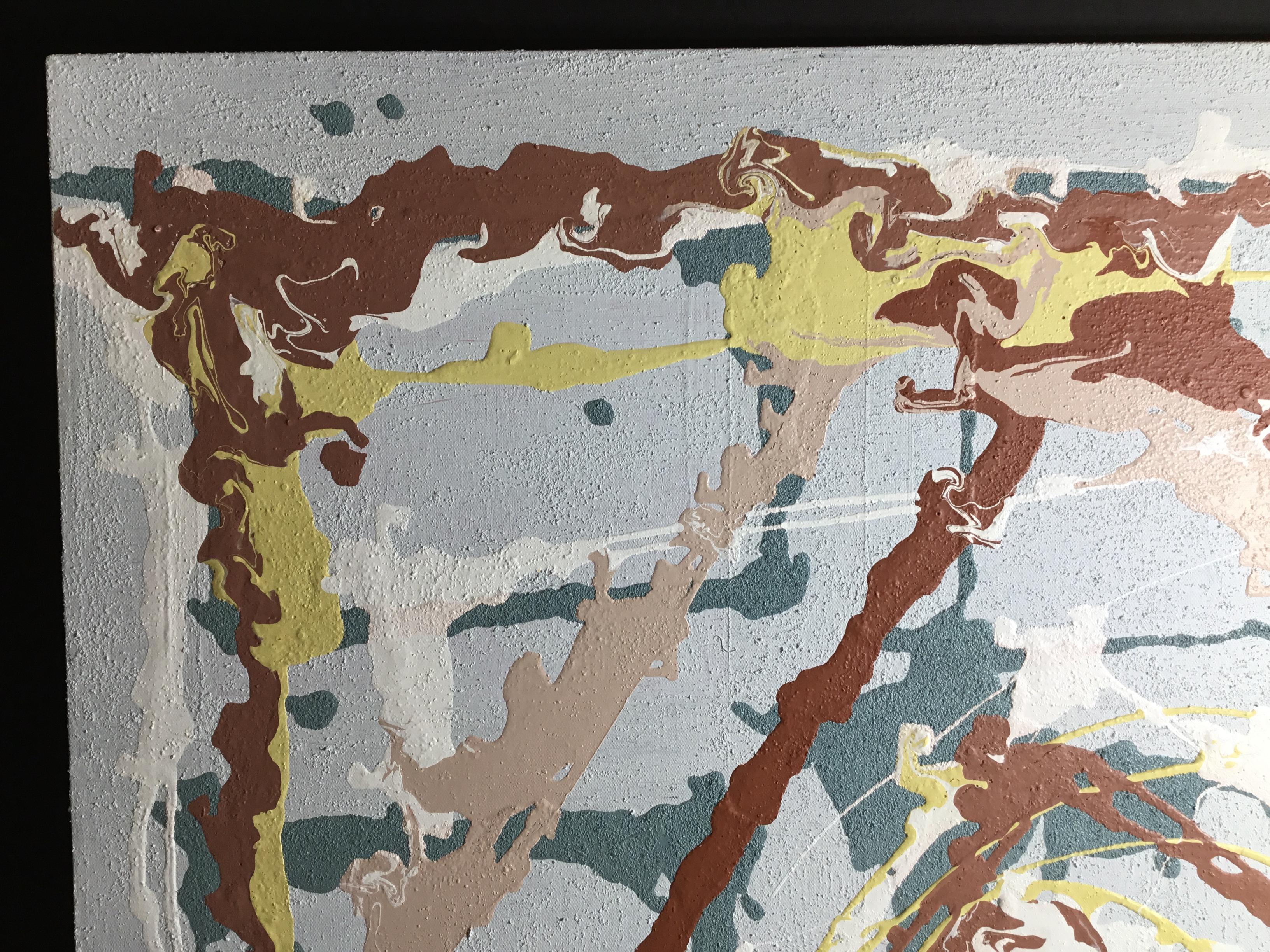 Peinture abstraite technique mixte abstraite de la plage de Delray de Joseph Malekan en vente 1