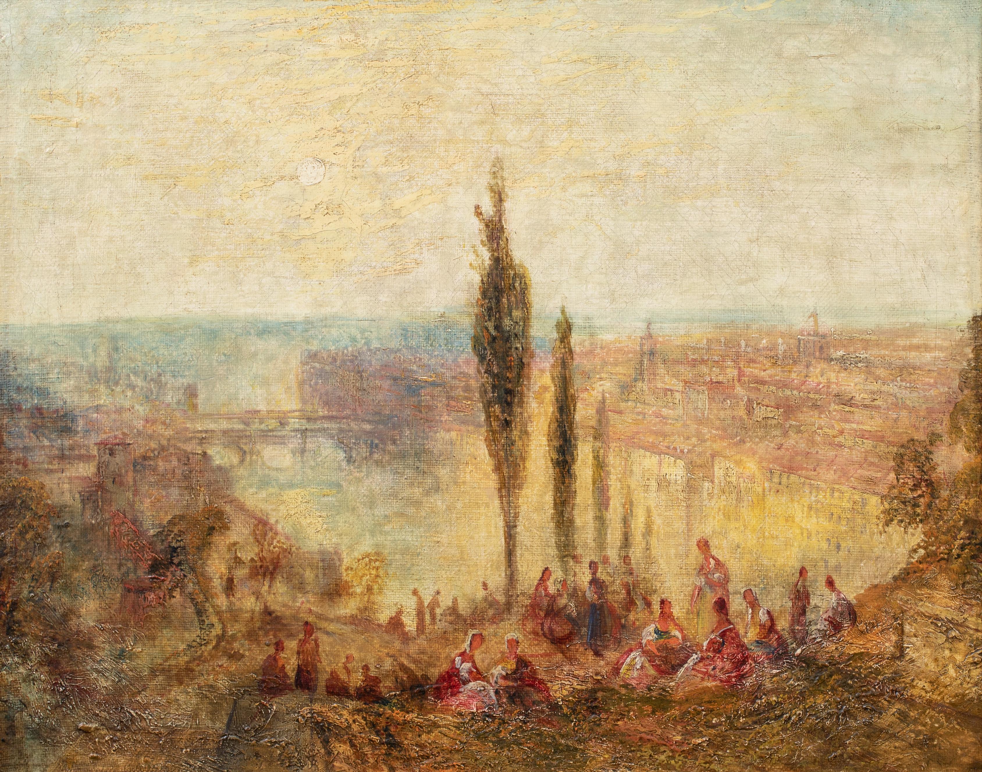 Firenze vicino a San Miniato, XIX secolo  JMW TURNER (1789-1862) - Landscape Painting Marrone di Joseph Mallord William Turner