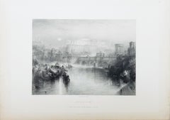 Ancient Rome /// Joseph Mallord William Turner City River Landscape Engraving