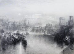 Antigua Roma /// Joseph Mallord William Turner Paisaje urbano fluvial Grabado