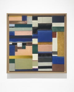 City Lights (Mixed Media Geometric Abstraction Based on Modernist Architecture)