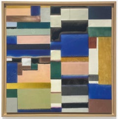 City Lights (Mixed Media Geometric Abstraction Based on Modernist Architecture)
