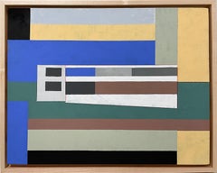 Mies (Abstract Architecture Landscape of Gouache on Wooden Panel)