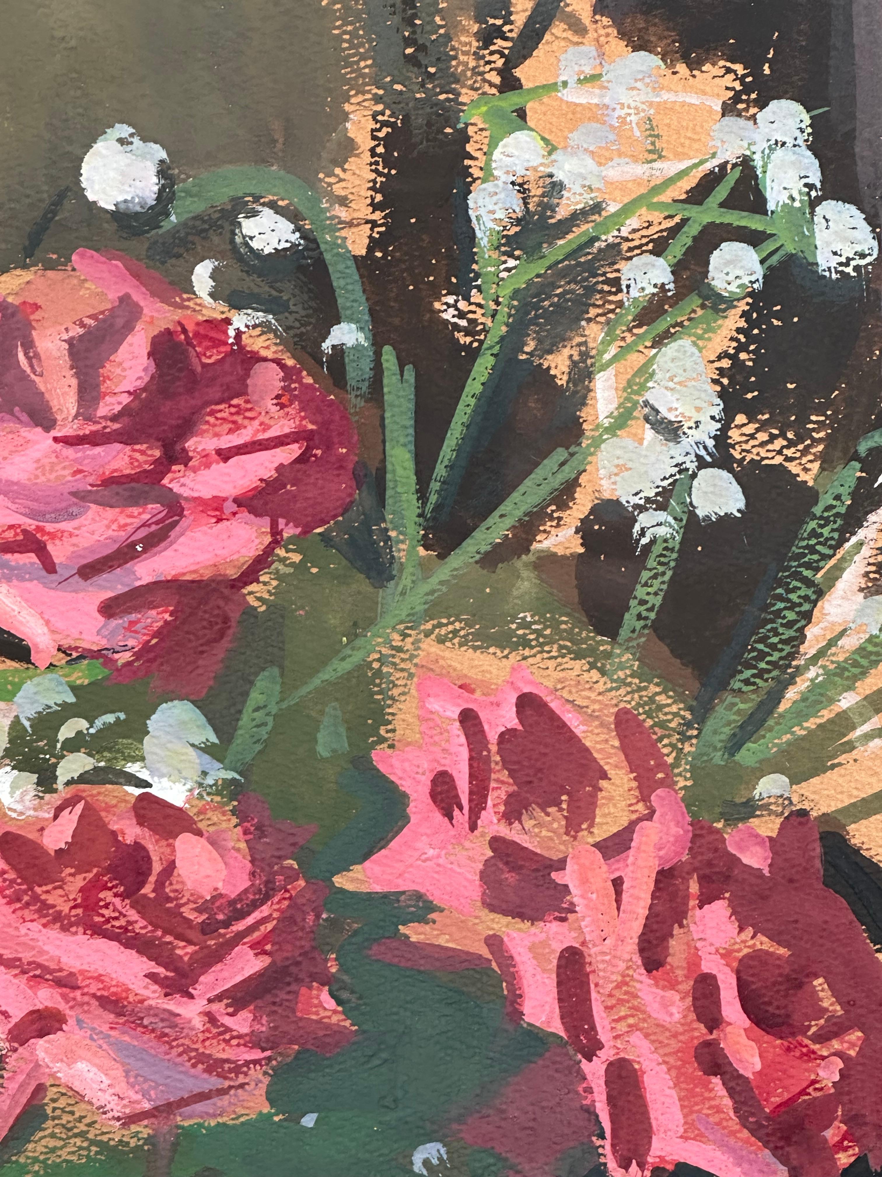 Impressionist Floral Still Life Painting with Roses For Sale 2
