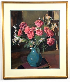 Impressionist Floral Still Life Painting with Roses