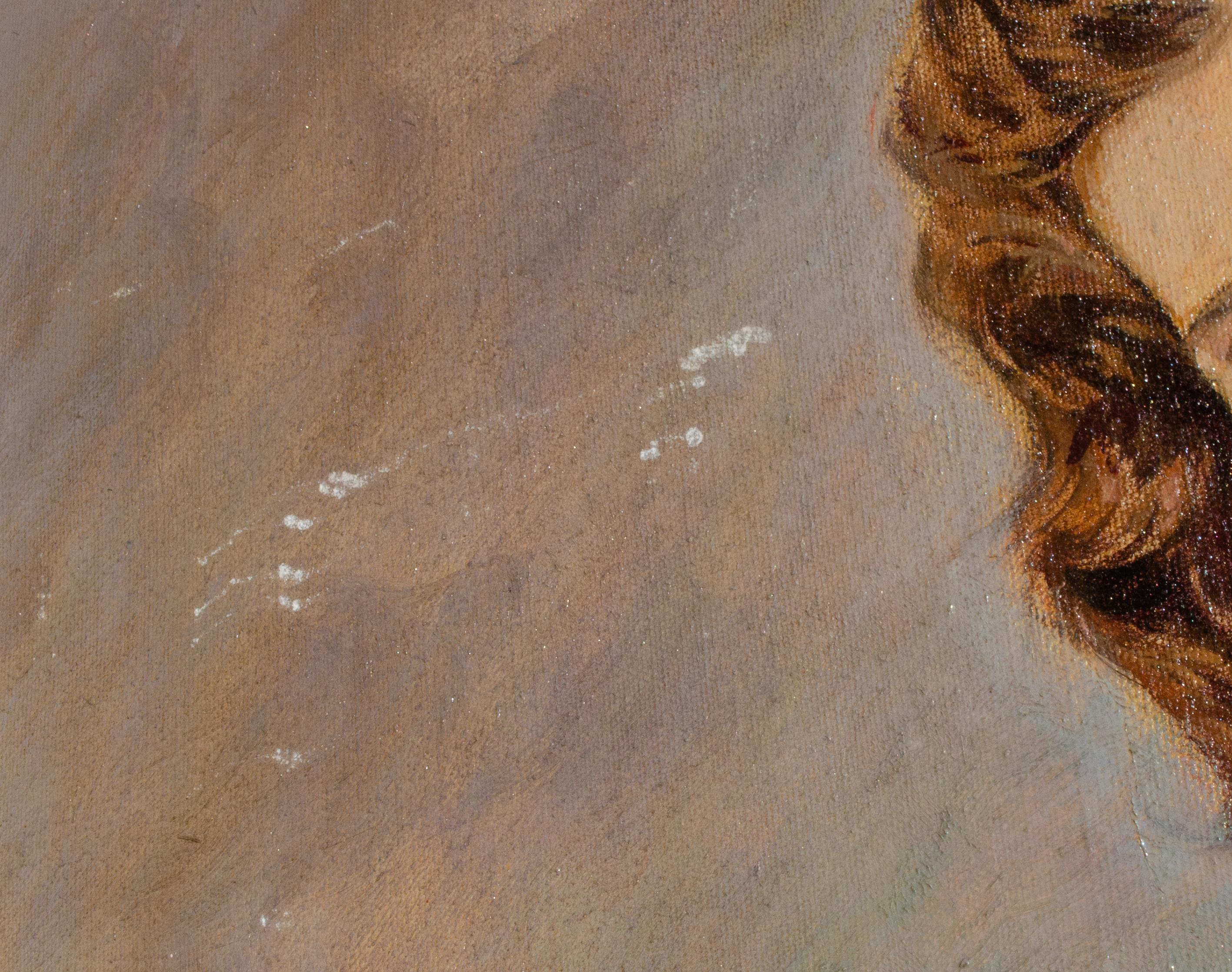 Joseph Margulies, Portrait d'une jeune fille, peinture à l'huile en vente 2