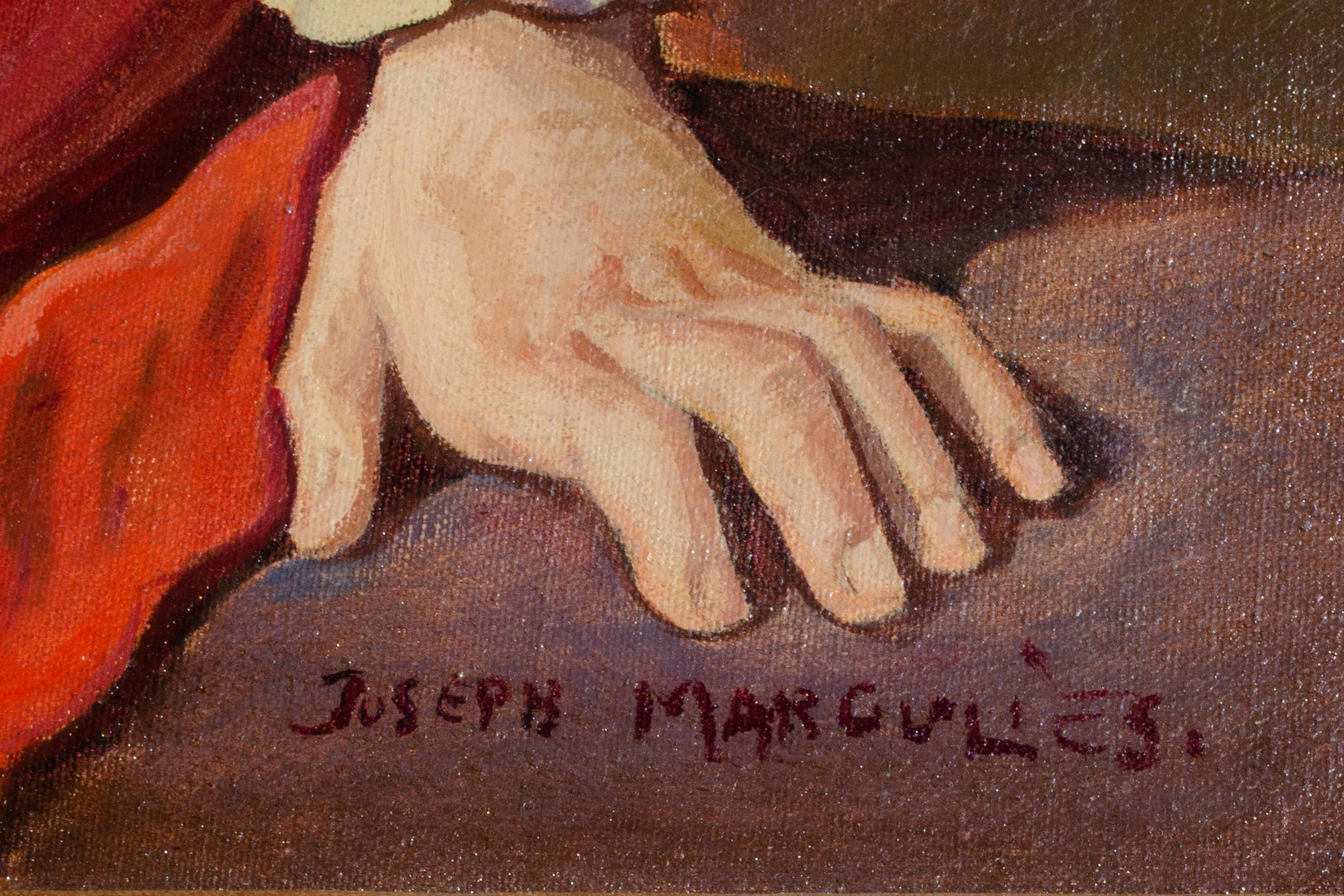 Joseph Margulies, Portrait d'une jeune fille, peinture à l'huile en vente 3