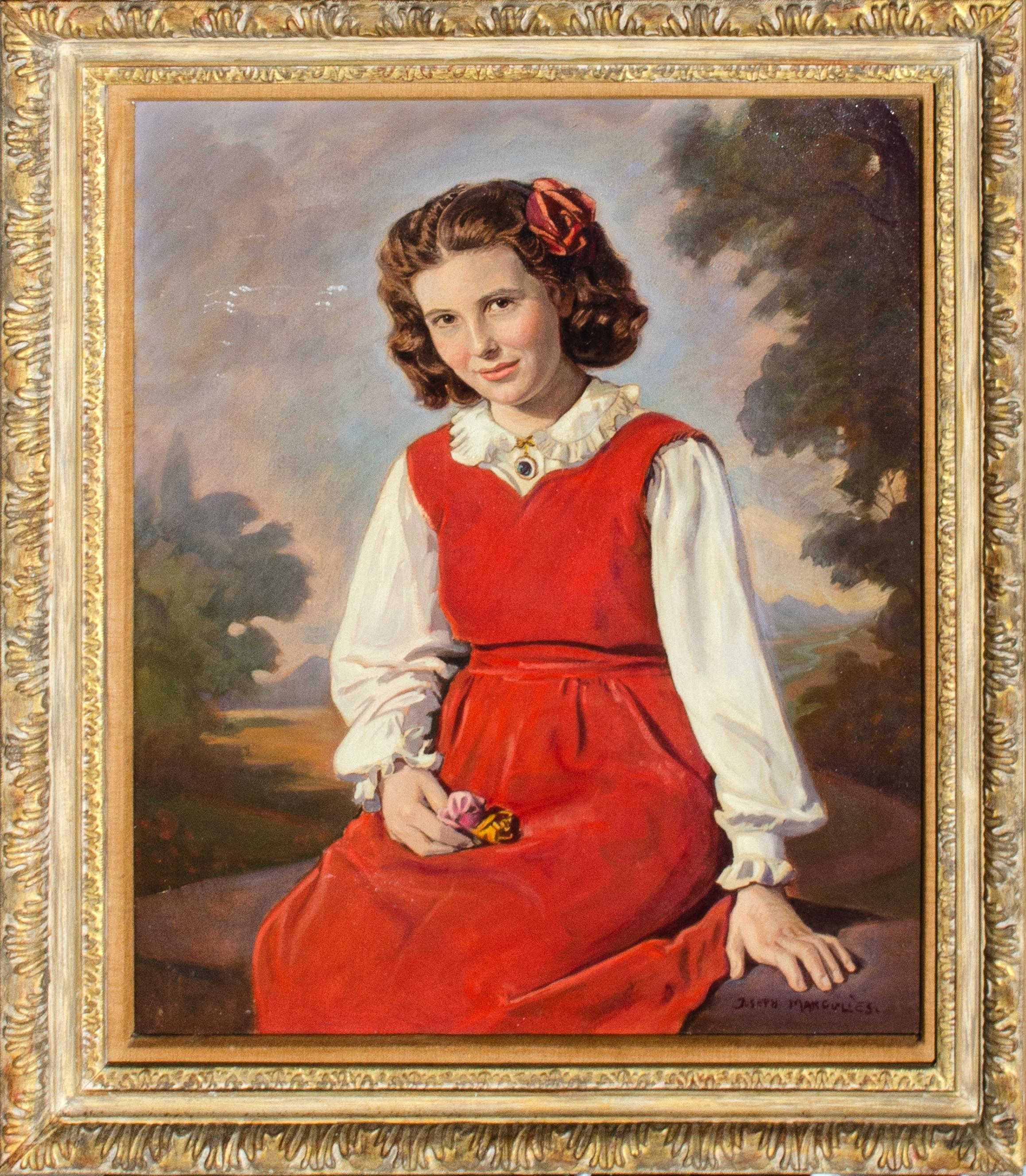 Joseph Margulies (American, 1896-1984)
Untitled (Portrait of a Girl), 20th Century
Oil on canvas (or possibly linen?)
29 3/4 x 25 in.
Framed: 33 3/4 x 26 x 1 1/2 in.
Signed lower right: Joseph Margulies

Born in Vienna, Joseph Margulies became a