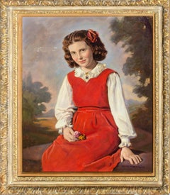 Vintage Joseph Margulies, Portrait of a Girl Oil Painting
