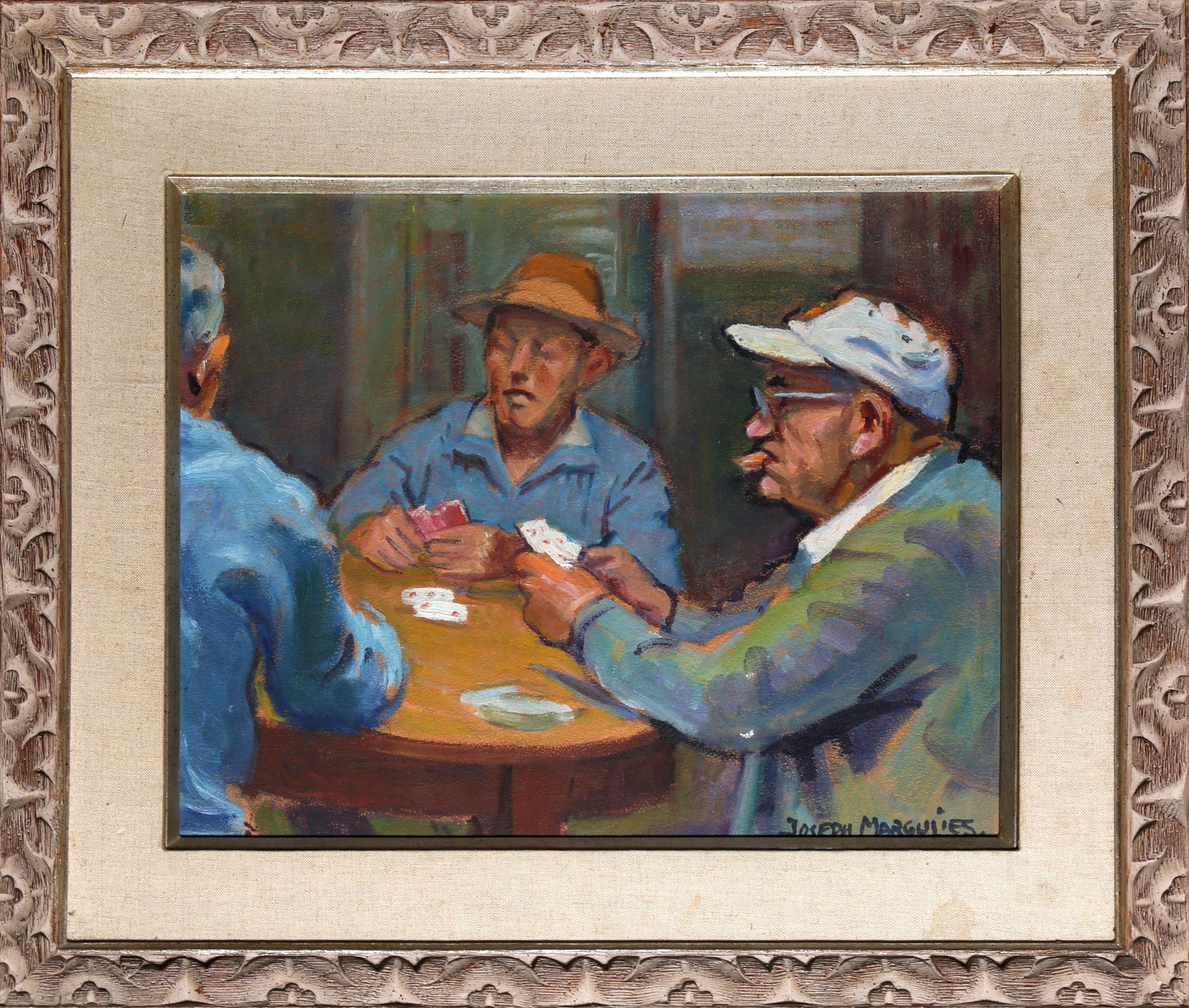 Men Playing Cards, Painting by Joseph Margulies