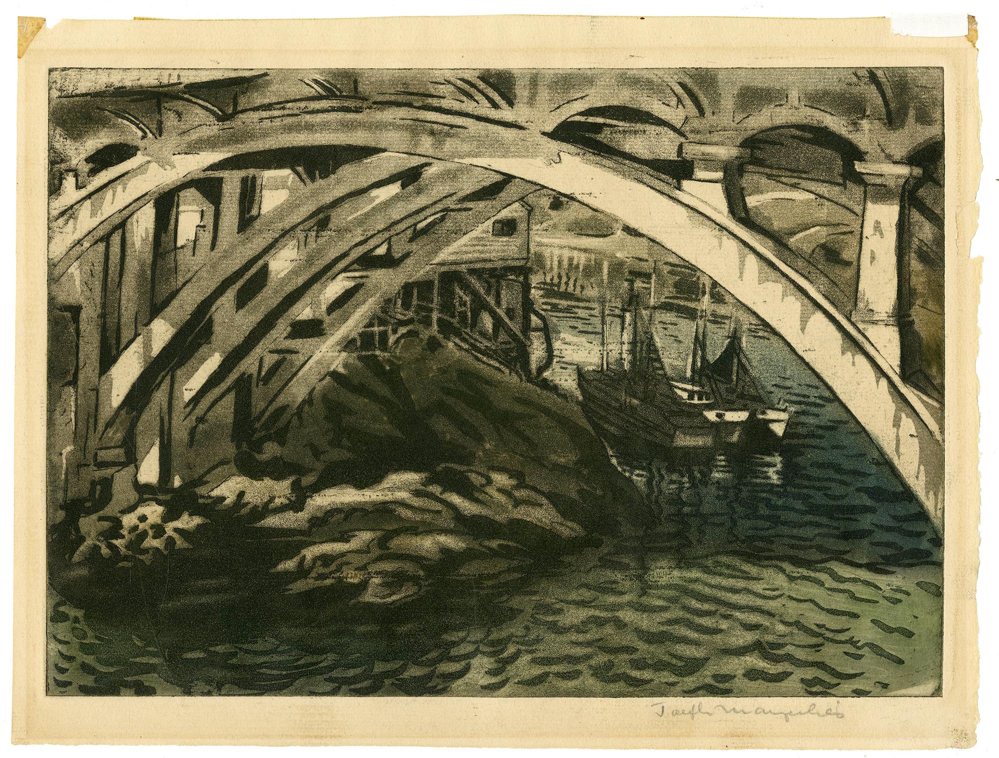 Sotto il ponte di Manhattan - Print di Joseph Margulies