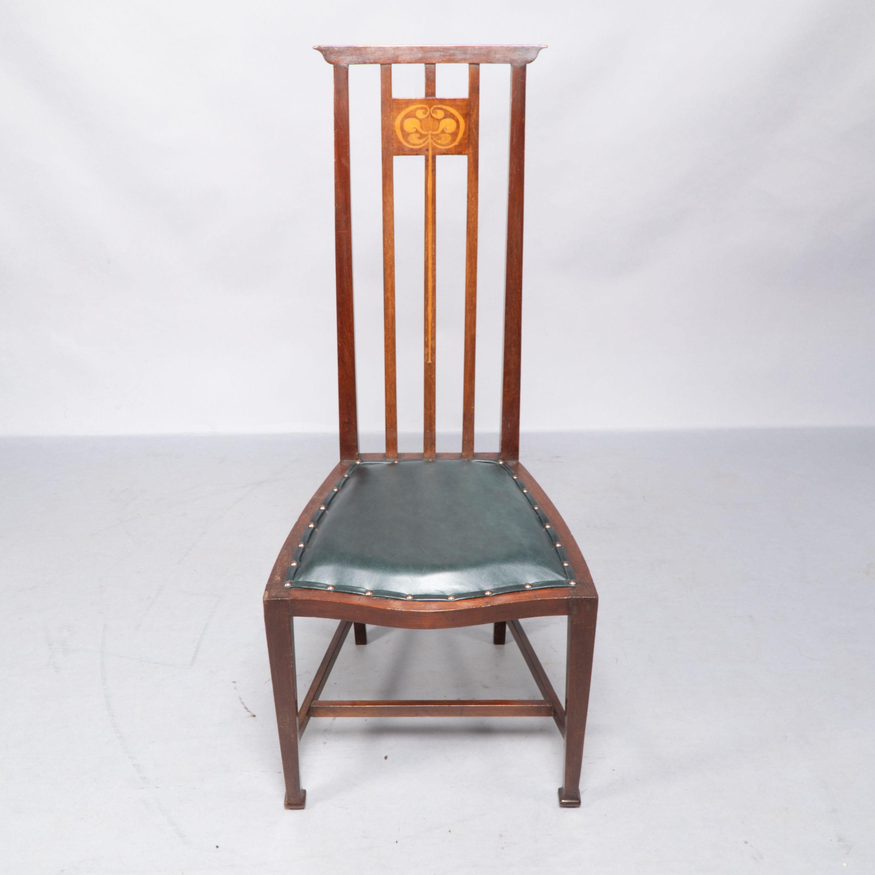 Attribué à Joseph Maria Olbrich. Chaise d'appoint en marqueterie Art Nouveau. en vente 13