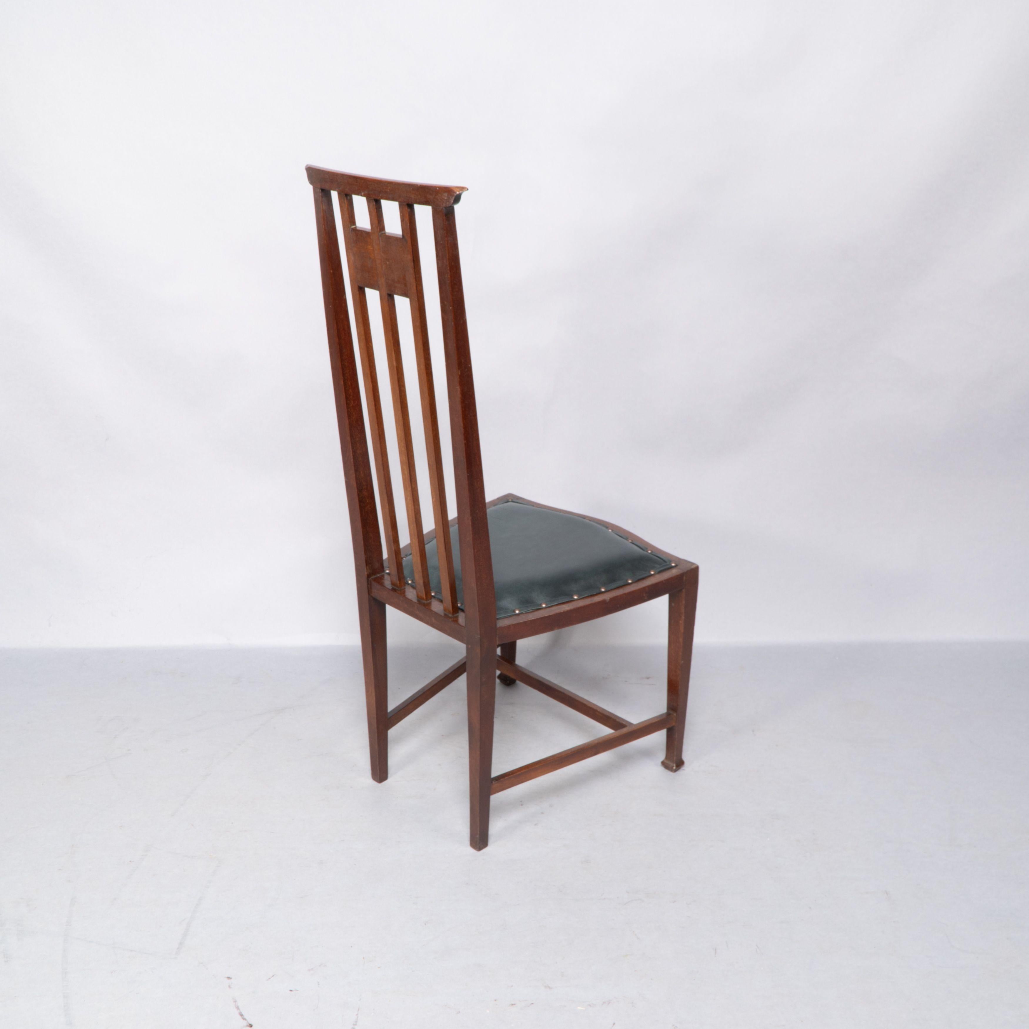 Attribué à Joseph Maria Olbrich. Chaise d'appoint en marqueterie Art Nouveau. en vente 1