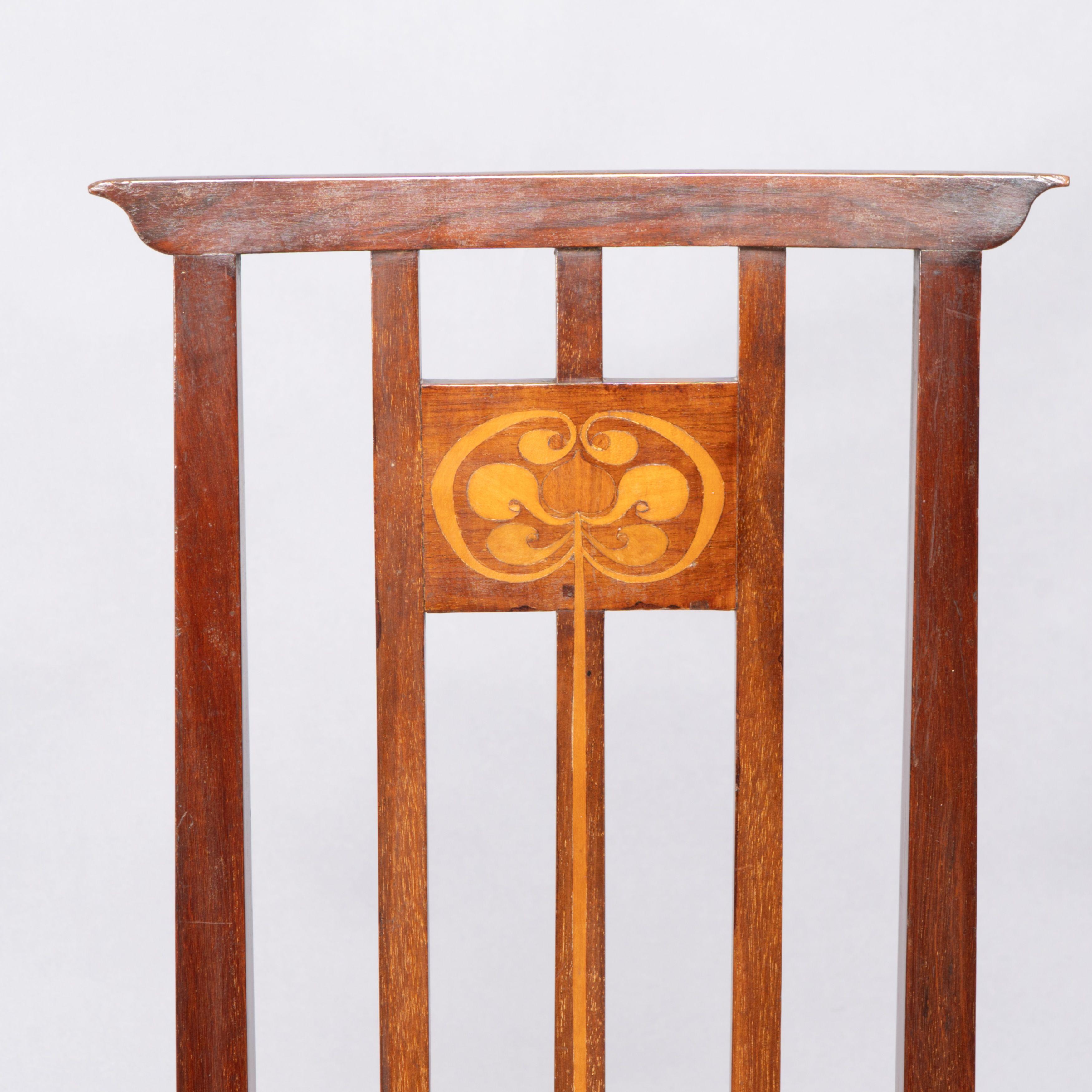 Attribué à Joseph Maria Olbrich. Chaise d'appoint en marqueterie Art Nouveau. en vente 3