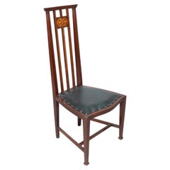 Joseph Maria Olbrich atribuido. Silla auxiliar Art Nouveau con incrustaciones.