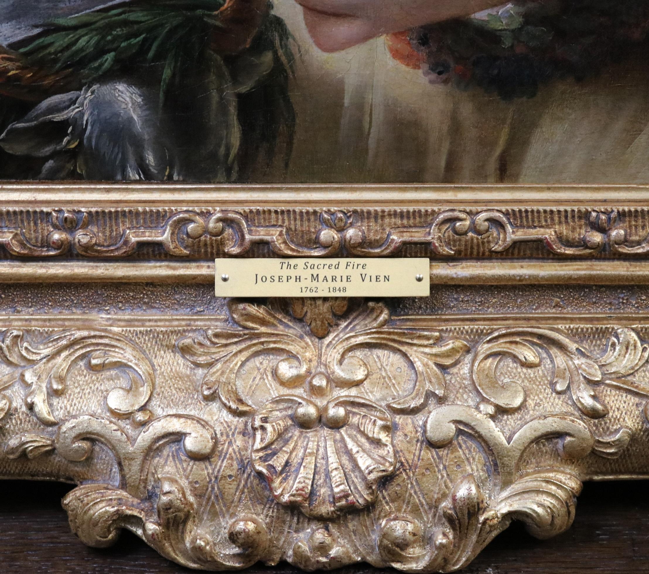Il fuoco della paura nell'antica Roma - Pittura ad olio del XIX secolo con le vergini vestali 6