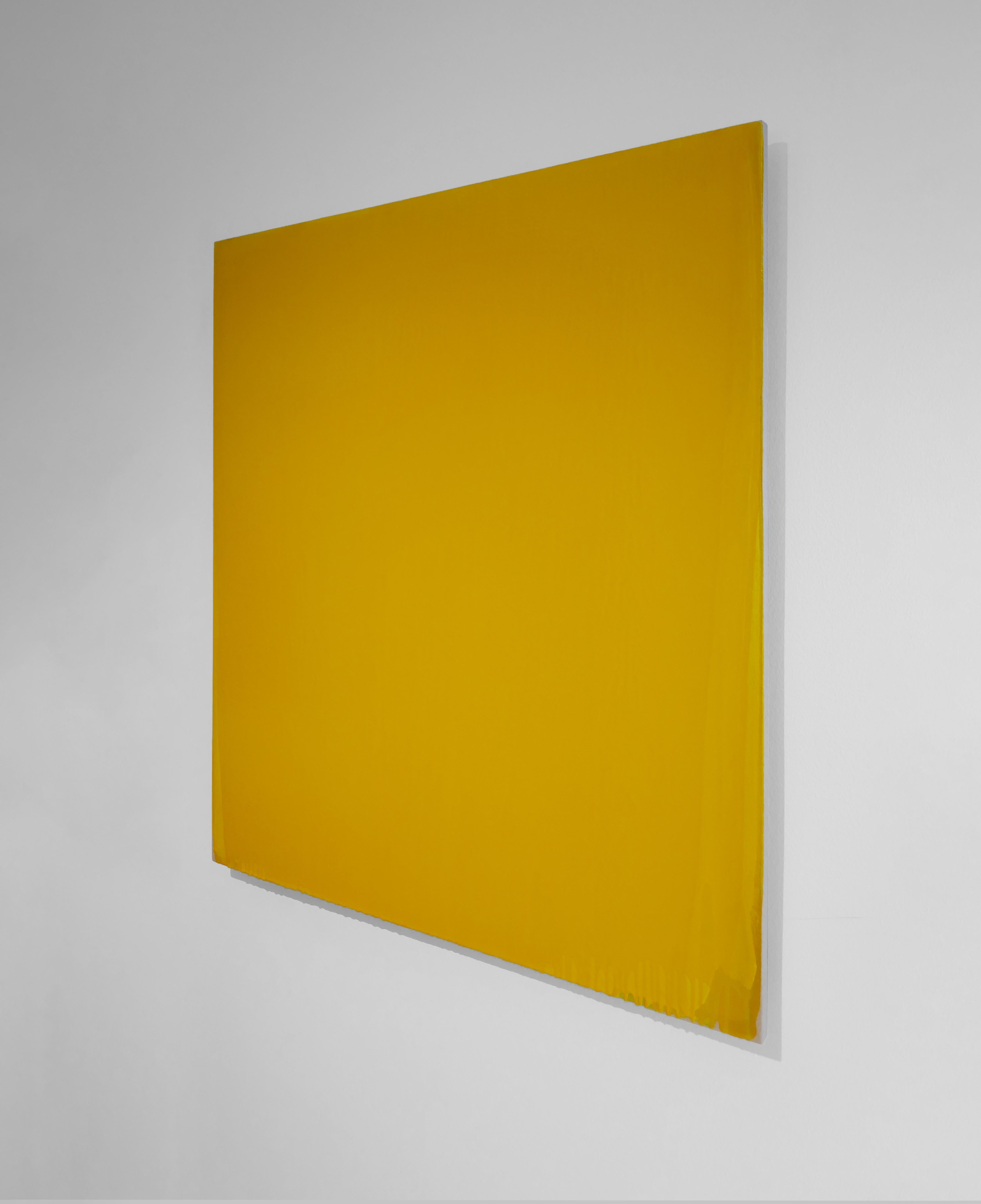 Yellow Painting - Gray Abstract Painting by Joseph Marioni