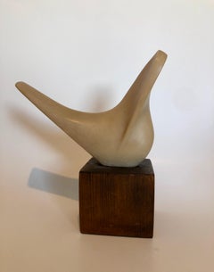 Sculpture de colombe cubiste sculptée en résine naturelle Art déco tchèque Joseph Martinek