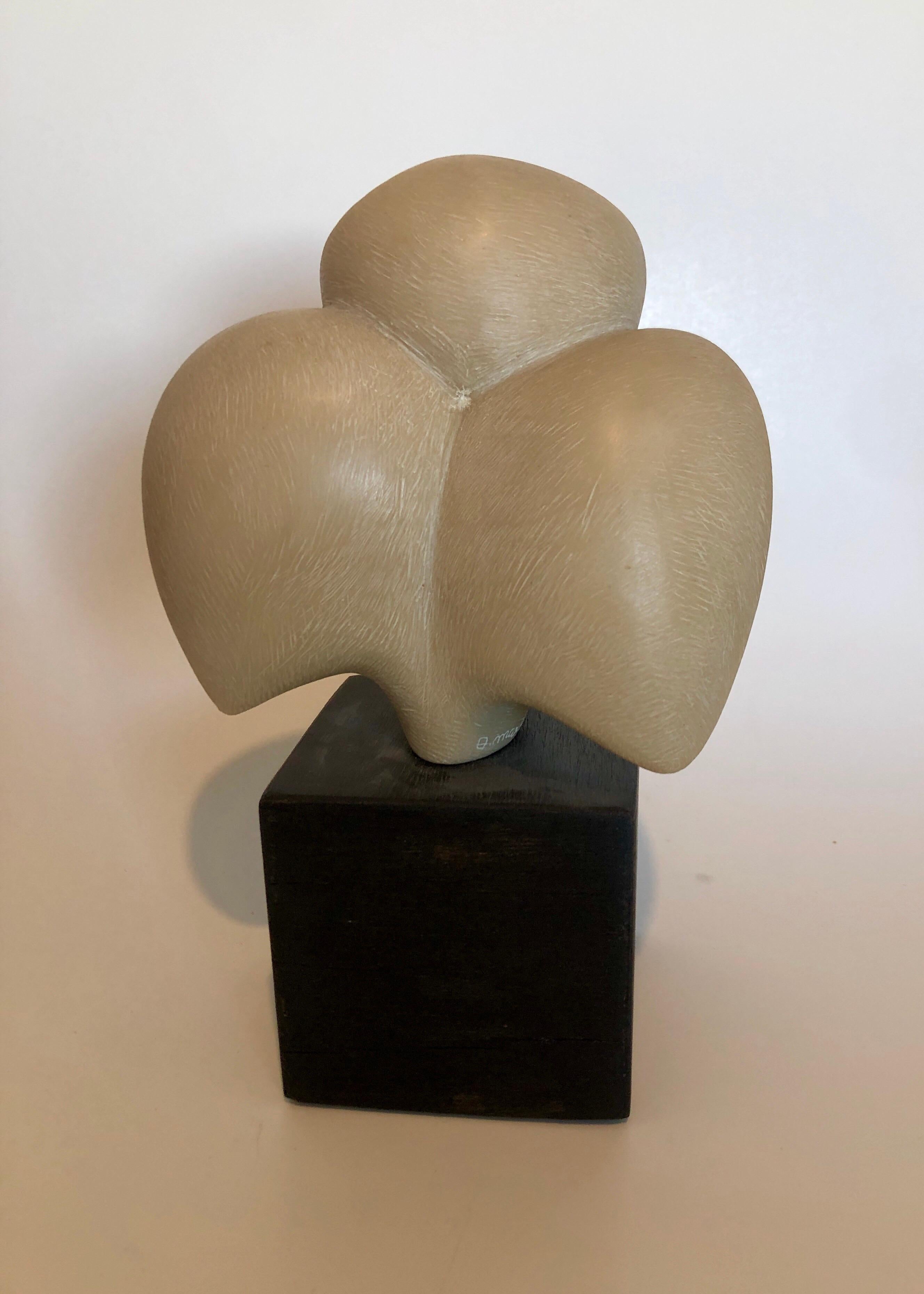 Escultura Art Decó checa tallada en resina natural Cubista Búho Pájaro Joseph Martinek 3