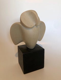 Tschechische Art Deco geschnitzt natürlichen Harz kubistischen Eule Vogel Skulptur Joseph Martinek