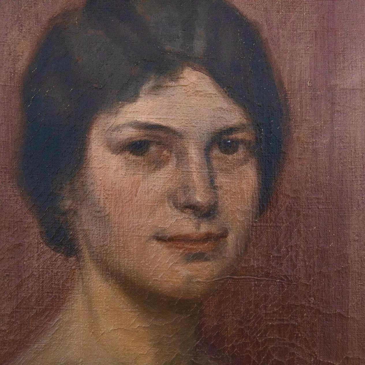 Joseph Matare (1880-1966) - 1918 Oil, Woman in the Spotlight 2